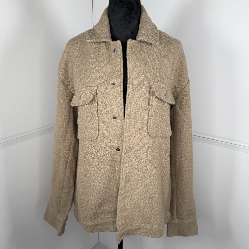 Method Mayfair Taupe 4 Pocket Shacket Overshirt Nwt Size S